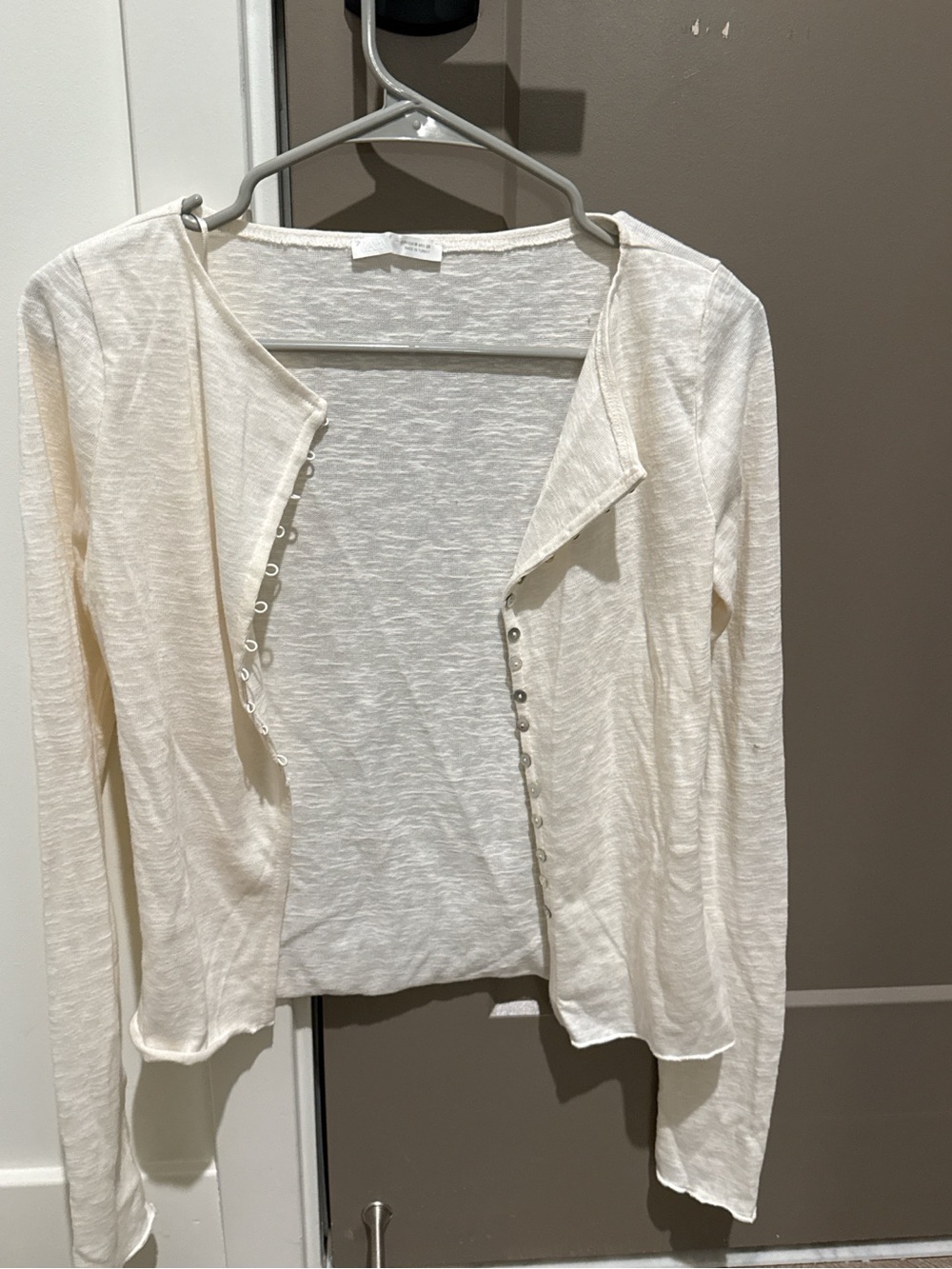 Zara Cream Lightweight Snap Cardigan